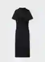 Vestido Greco Negro Talla L Mujer Mango