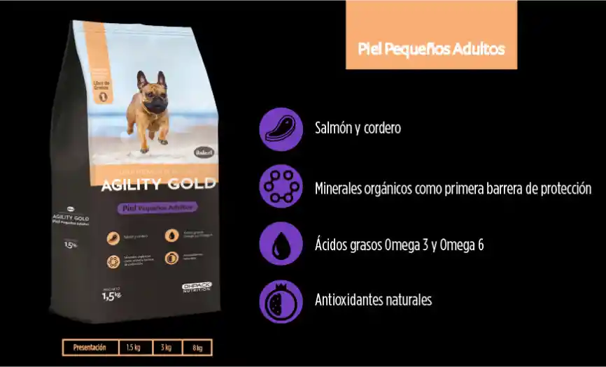 Agility Gold Alimento para Perros Pequeños Piel