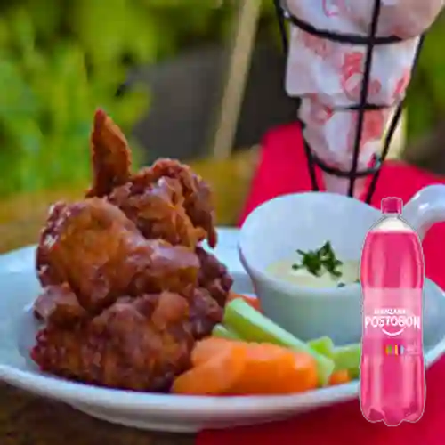 Combo alitas x 12 + postobón manzana 2.5