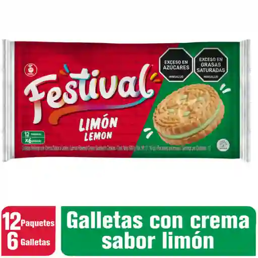 Festival Galleta Tipo Sandwich Rellena Crema de Limón