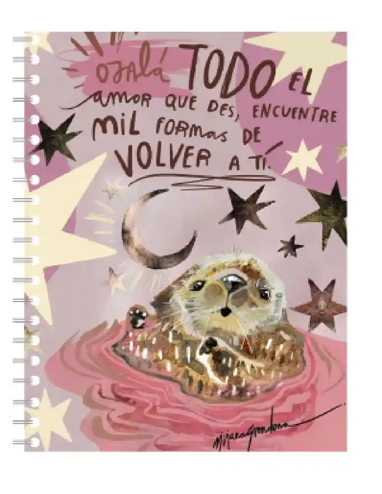 Cuaderno Rayado 80 Hojas Argollado Tinta Negra