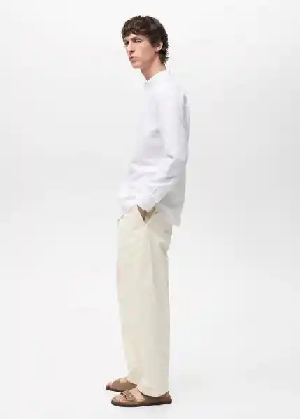 Camisa Chennai Blanco Talla M Hombre Mango