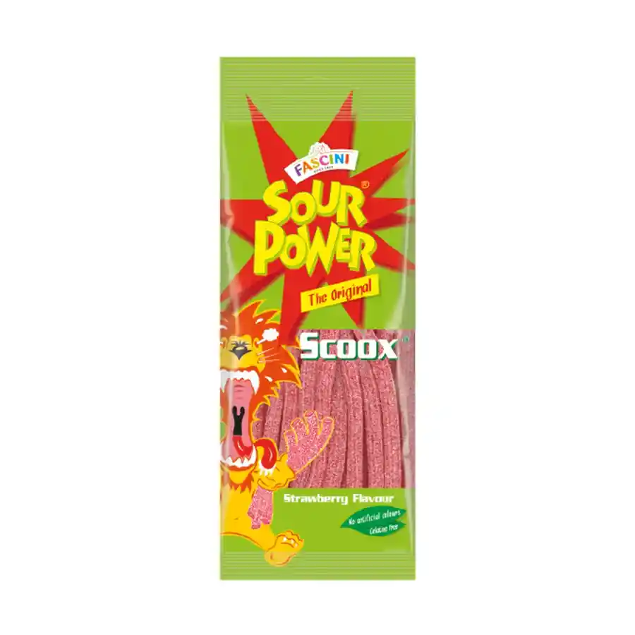 Fascini Sour Power Scoox Gomitas Alargadas Strawberry