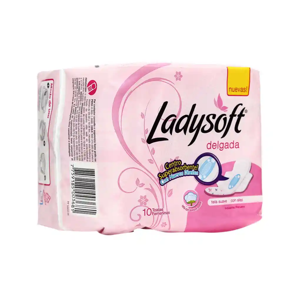 Ladysoft Toalla Higiénica Delgada con Alas