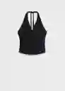Top Fiji Negro Talla S Mujer Mango