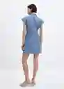 Vestido Popish Azul Talla S Mujer Mango