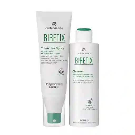 Biretix Spray Tri Active + Cleanser Gel Limpiador