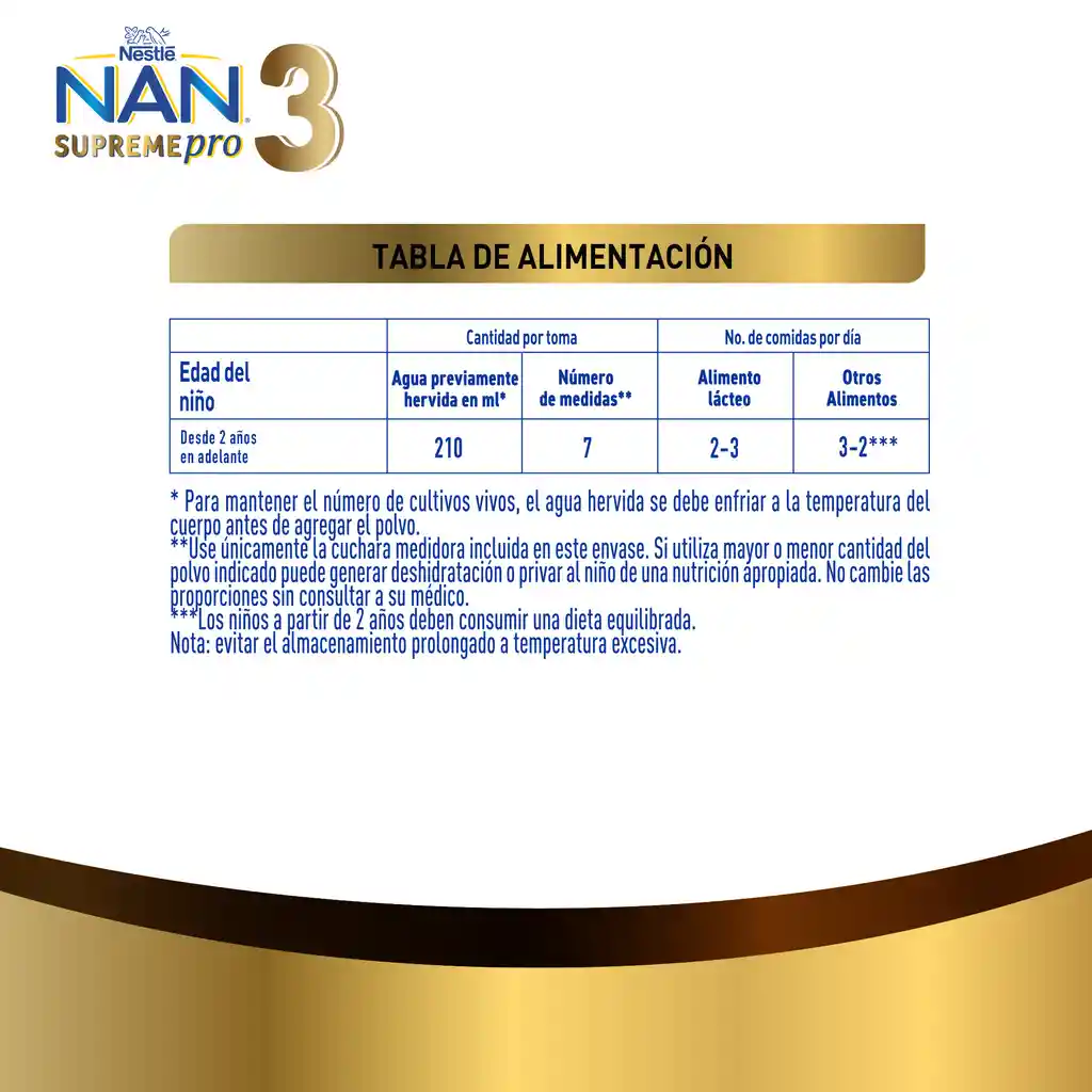 Alimento Lácteo Nan Supremepro Etapa 3 Con 6 HMO Lata X 800 g