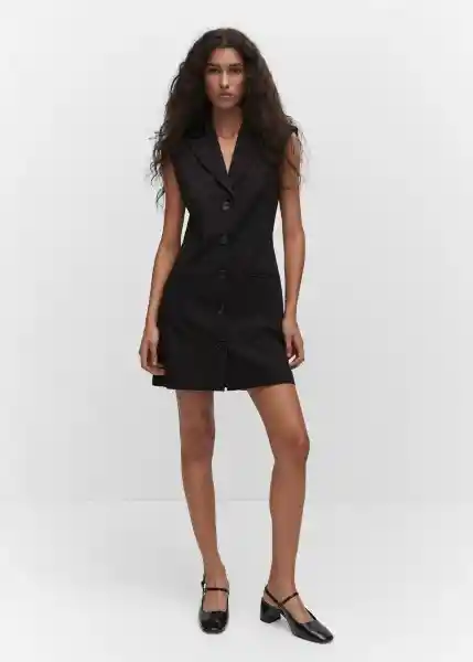 Vestido Jeane Negro Talla 18 Mujer Mango