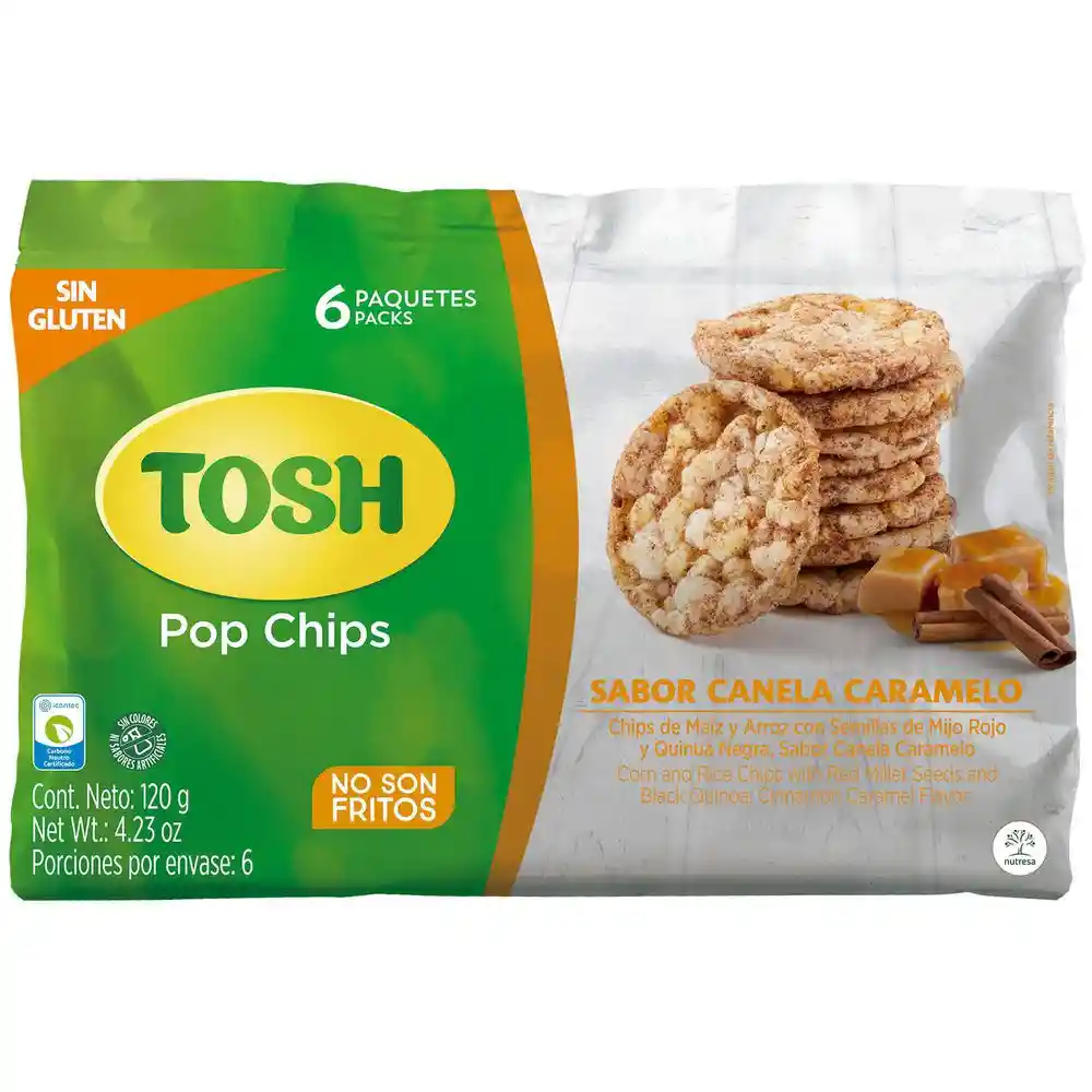 Tosh Chips de Maíz y Arroz Sabor a Caramelo