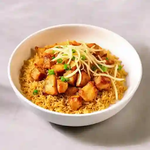 Arroz Frito con Pollo y Cerdo Asado