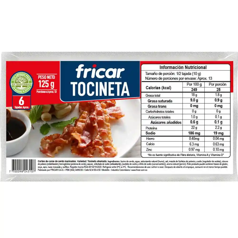 Tocineta Fricar (125 Gr)