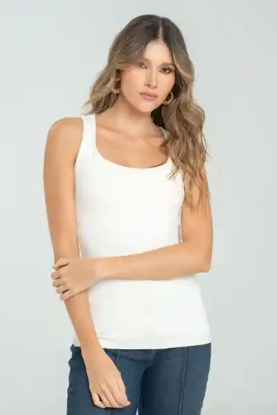 Top Basic Color Marfil Talla S Ragged