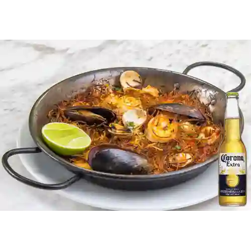 Combo Fideuá de Mariscos + Cerveza Corona Bot. 355ml