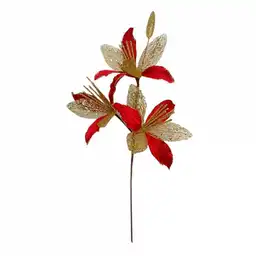 Home Sentry Flor Navideña Decorativa Rojo-Dorado 60 x 20 cm