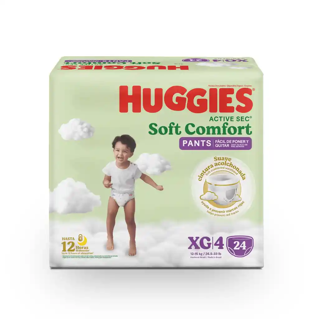 Panal Huggies Active Sec Pants Talla Xg/4