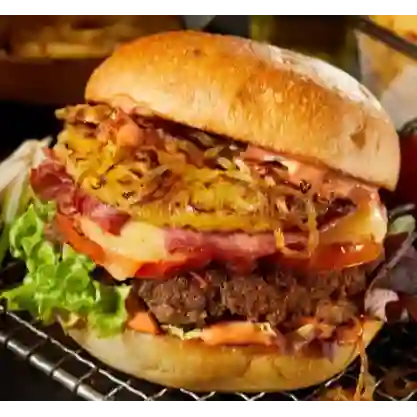 Hamburguesa Doble Carne + Piña+papa+gase