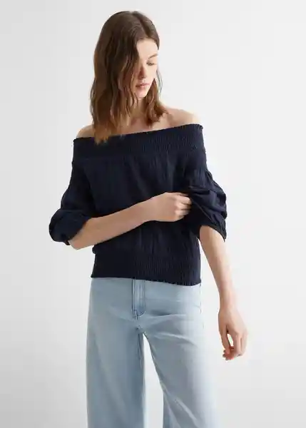 Blusa Earth Navy Talla 19 Niñas Mango