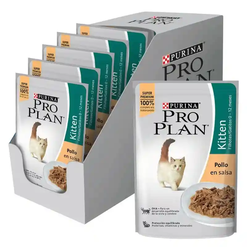 Comida humeda para gatitos sabor a pollo Purina Pro Plan x 85gr