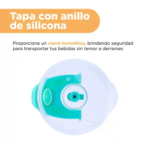 Vaso de Acero Con Pitillo Azul y Verde 1600 mL Miniso