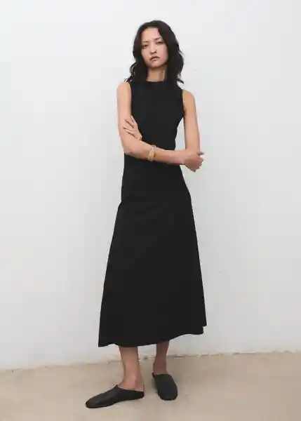 Vestido Leti Negro Talla M Mujer Mango