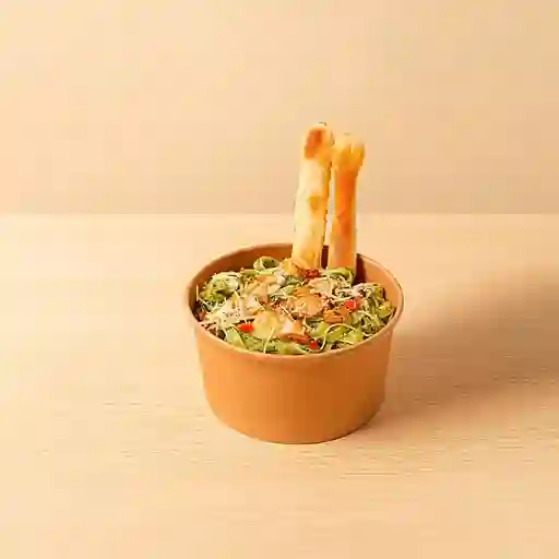 Pasta al pesto con pollo