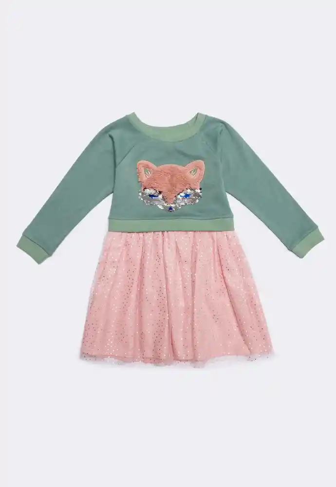 Vestido Manga Larga 9/12meses-verdeclar