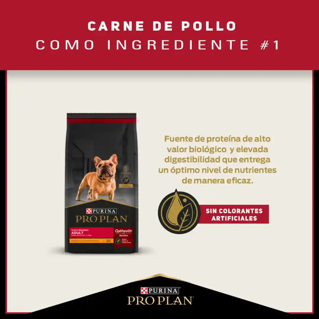 Comida para Perros adultos razas pequeñas Purina Pro Plan x 1 kg
