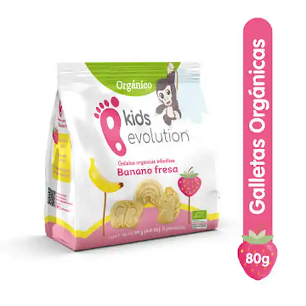 Kids Evolution Galleta Orgánica Infantil Banano Fresa