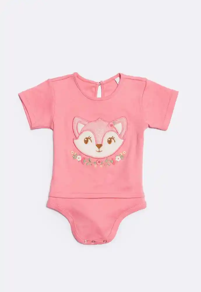 Body Manga Corta 3/6 Meses-rosado