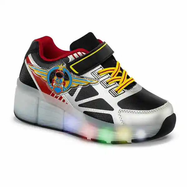 Los Gomosos Tenis Patines Con Luces Dung Niño Gris Talla 32