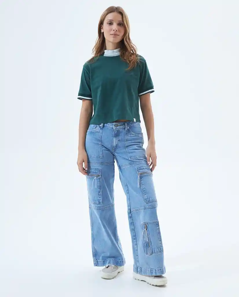 Camiseta Mujer Verde Talla S 601F005 Americanino