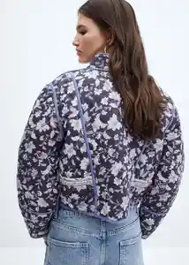 Chaqueta Flores Navy Talla L Mujer Mango