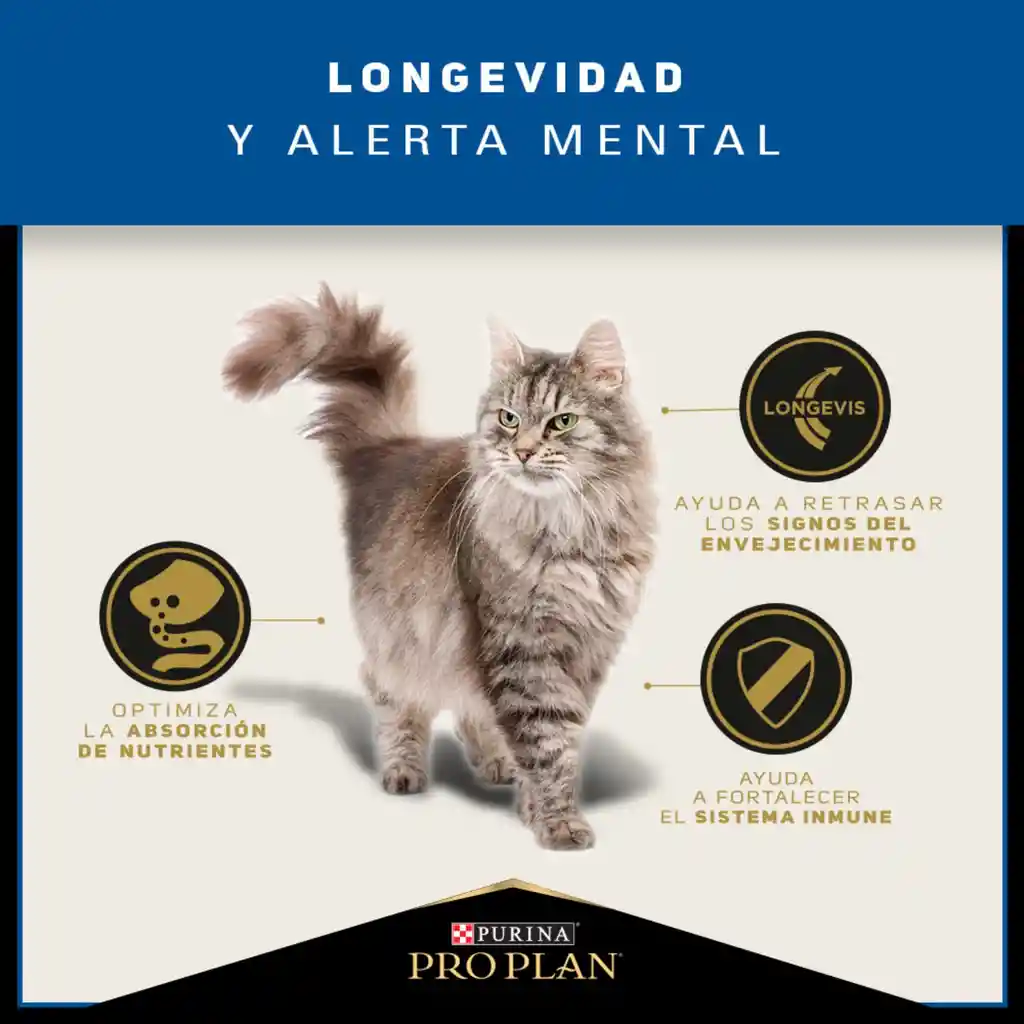 Comida para Gatos Adultos mayores de 7 años Purina Pro Plan x 3 kg