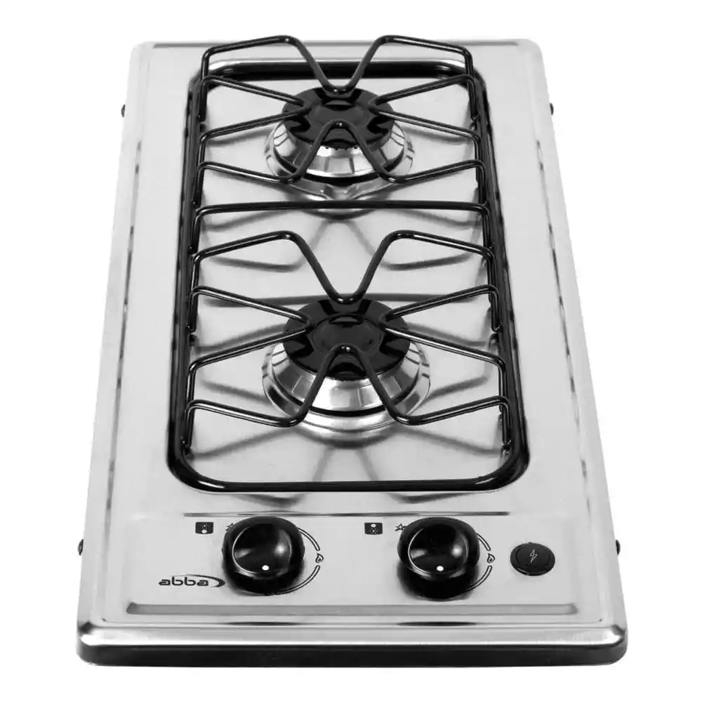 Estufa Empotrar Gas 2 Puestos Abba Cg2plx N