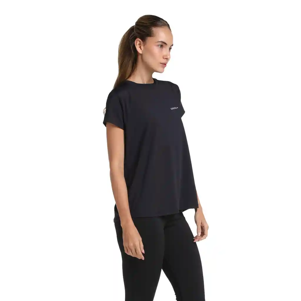 Camiseta Manga Corta Oversize Sleek Night Mujer Negro-l
