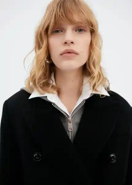 Abrigo Paraiso Negro Talla M Mujer Mango