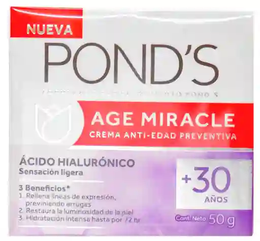 Ponds Crema Antiedad Preventiva Con Ácido Hialurónico