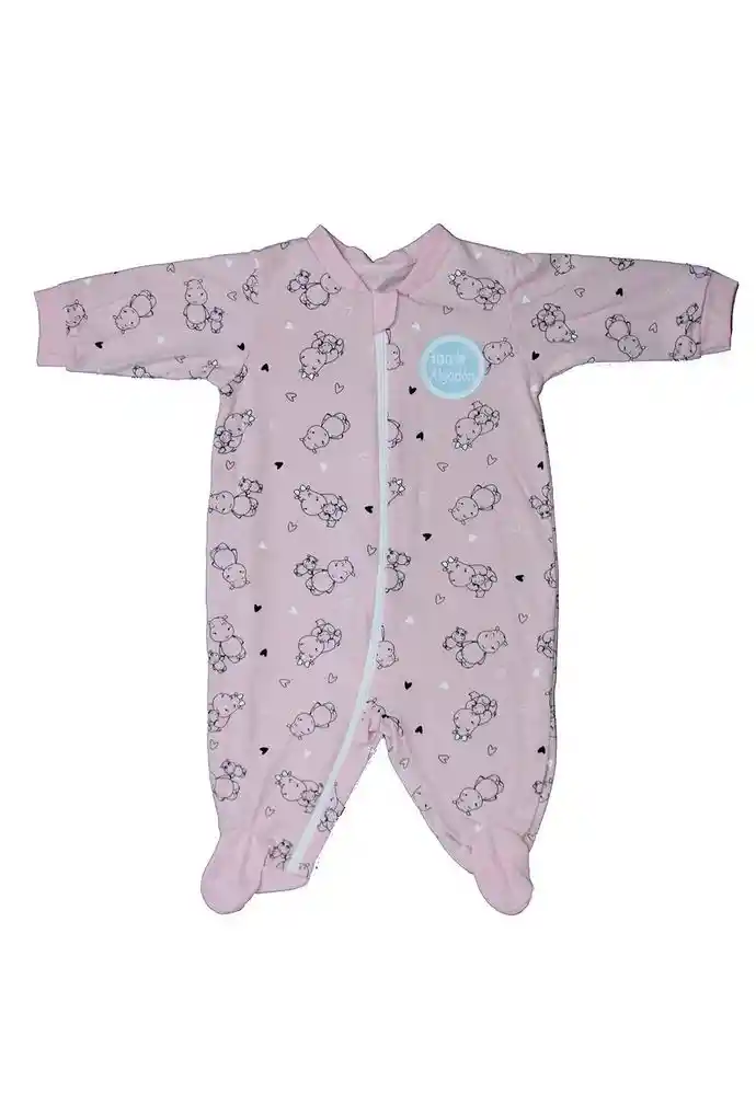 Pijama Enteriza 100% Alg 0/3 Meses-rosa Clar