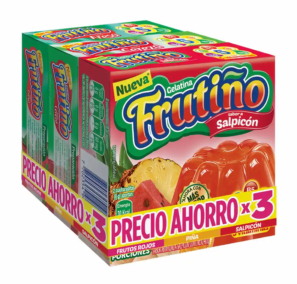   Frutiño  Gelatina En Polvo Sobres Surtidos 