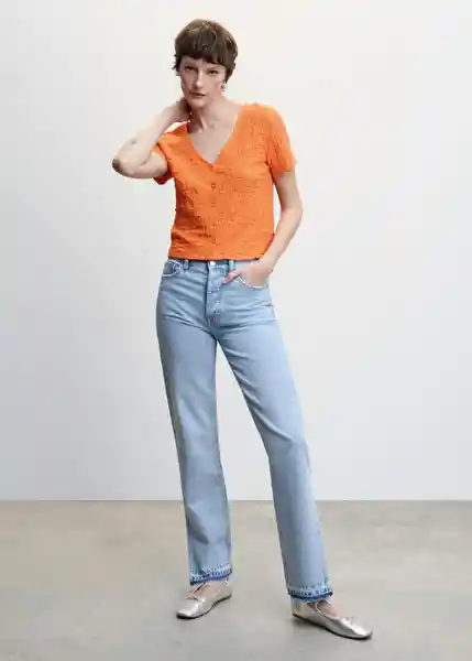 Camiseta Fidela Naranja Talla 18 Mujer Mango