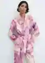 Kimono Caftan Violet-A Off-White Talla S Mujer Mango