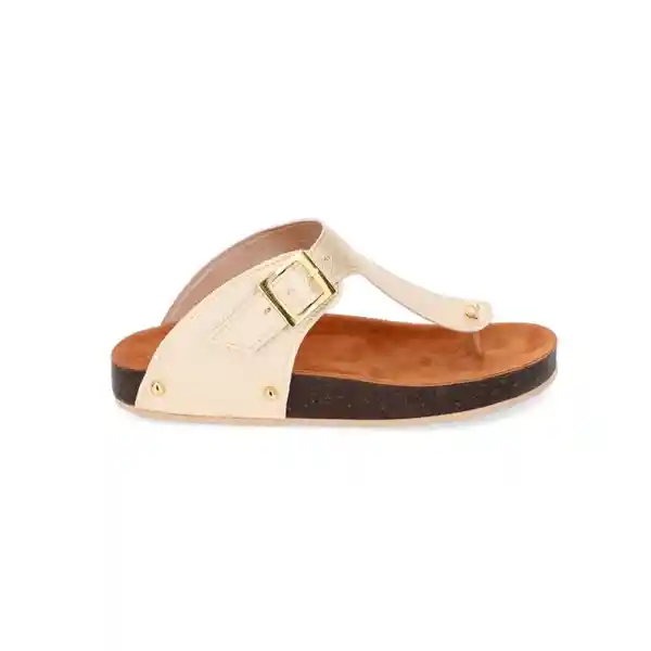 Sandalias Trespuntada Champagña Talla 37