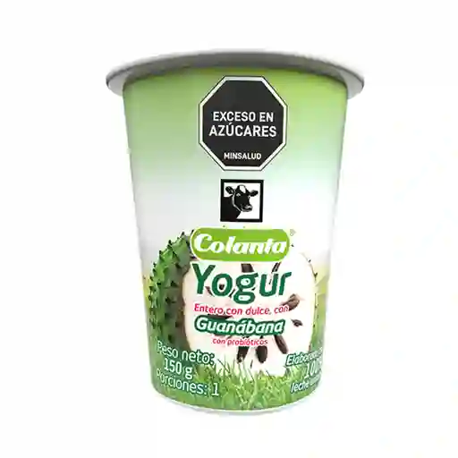 Yogur Entero Guanábana Colanta Vaso x 150 g