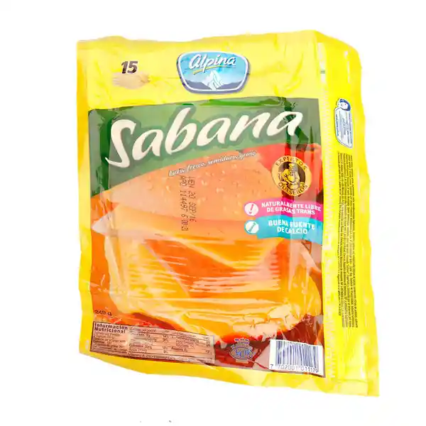 Queso Sabana Alpina 15 Tajadas