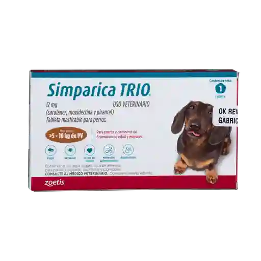 Simparica Trío 5-10 Kg 1 Tableta