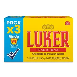 Luker Chocolate Pastilla Amargo