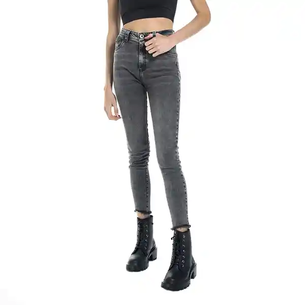 Jean Rise Skinny Mid Gris Talla 10