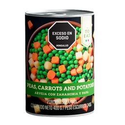 Arveja Zanahoria y Papa To Eat Marca Exclusiva Lata (400 Gr)