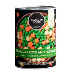 Arveja Zanahoria y Papa To Eat Marca Exclusiva Lata (400 Gr)
